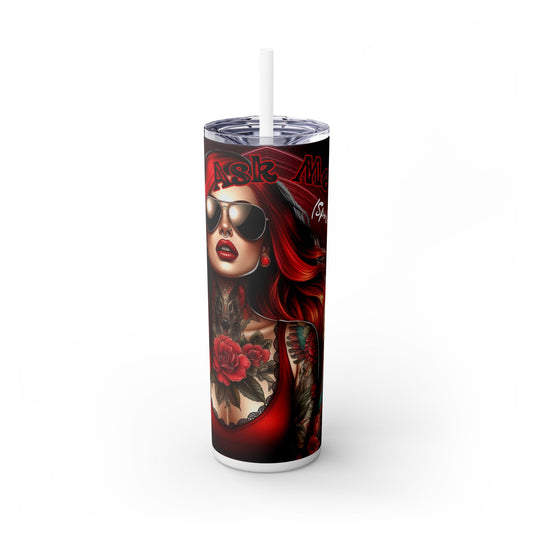 Glamorous Tattooed Skinny Tumbler, 20oz - Bold Drinkware for the Fierce and Stylish, Perfect for Gifts, Parties, Events, and Everyday Use