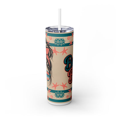 Beach Babe Skinny Tumbler with Straw - 20oz