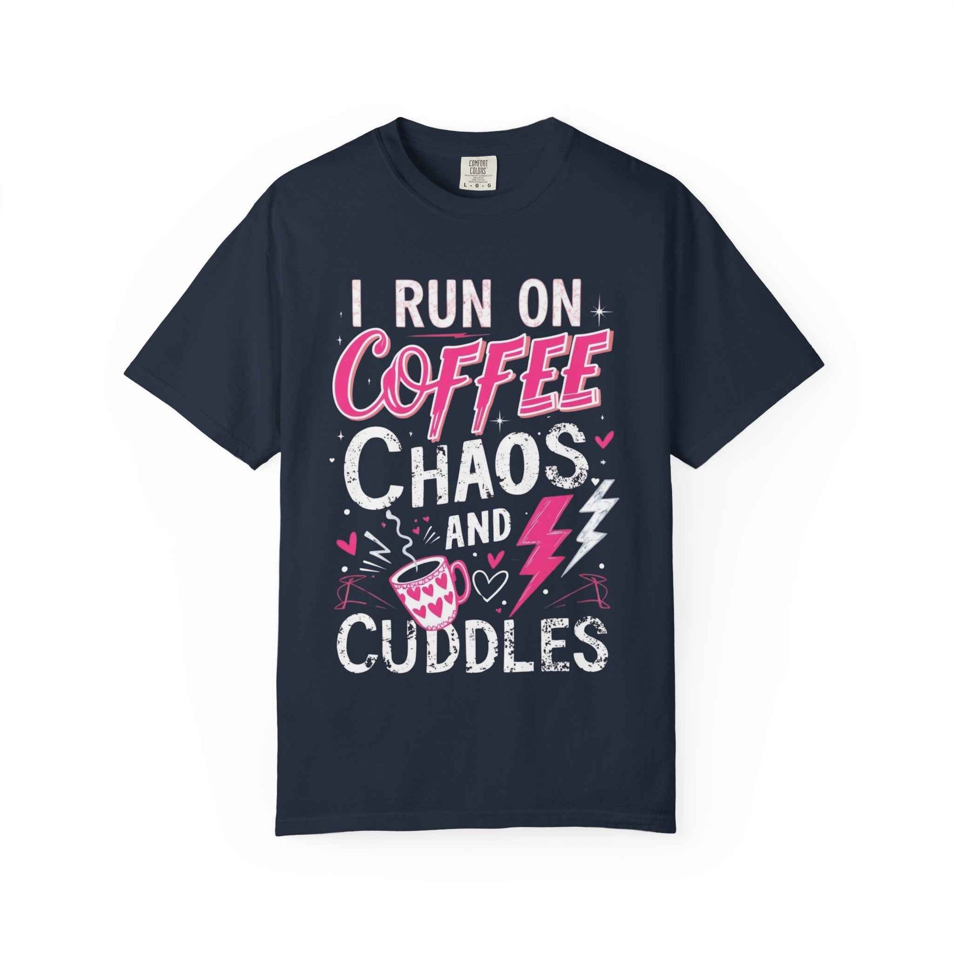 Coffee Chaos and Cuddles T-Shirt for Moms & Coffee Lovers