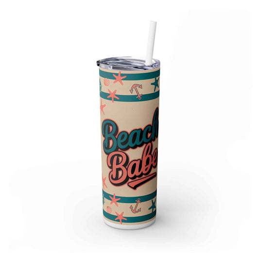 Beach Babe Skinny Tumbler with Straw - 20oz