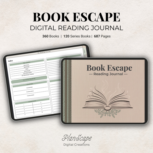 Minimalist Digital Reading Journal: Book Tracker & Series Planner