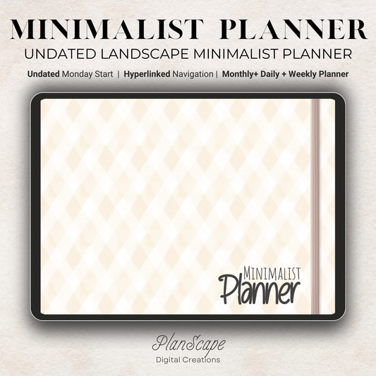 Minimalist Digital Planner: Undated, Hyperlinked Navigation