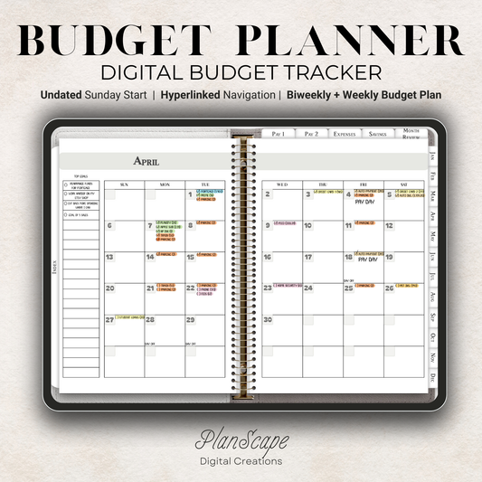 Digital Budget Planner: Undated Finance Organizer