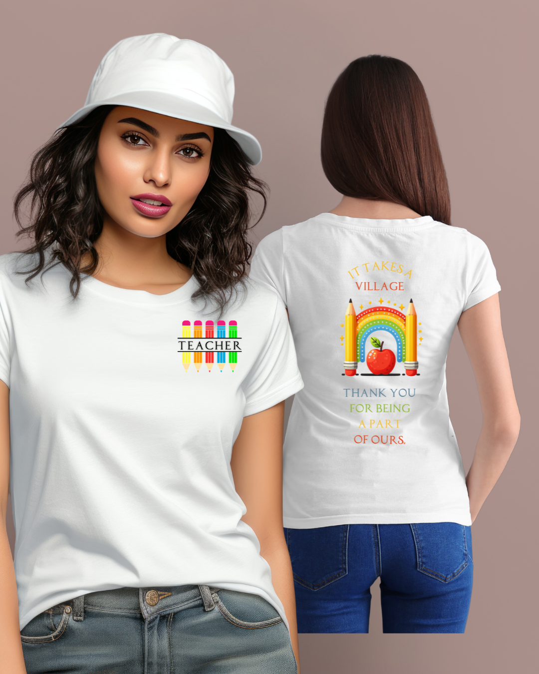 Teacher Appreciation GraphicT-Shirt – ‘It Takes a Village’ Design