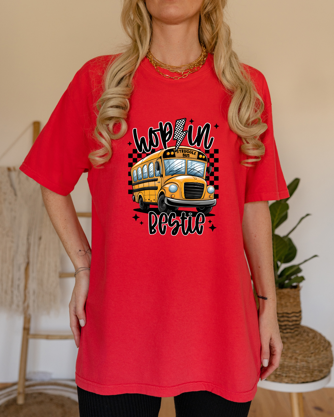 Hop On Bestie School Bus T-Shirt