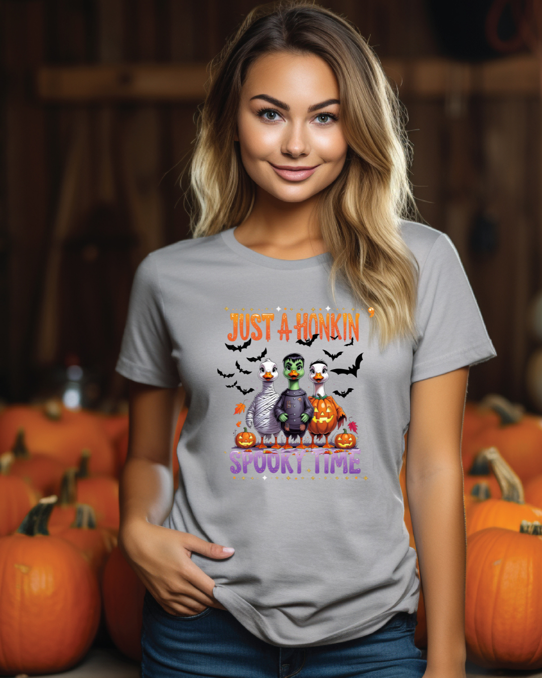Spooky Tee - Just A Honkin' Spooky Time (Black Bats)