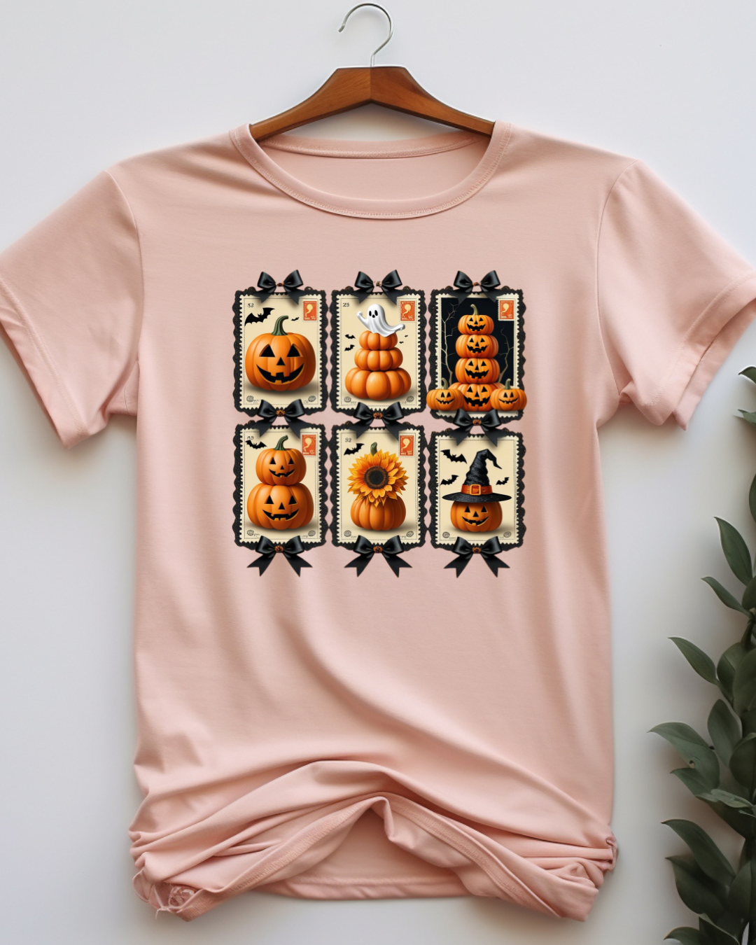 Halloween Pumpkin Postage Stamp Vintage Tee
