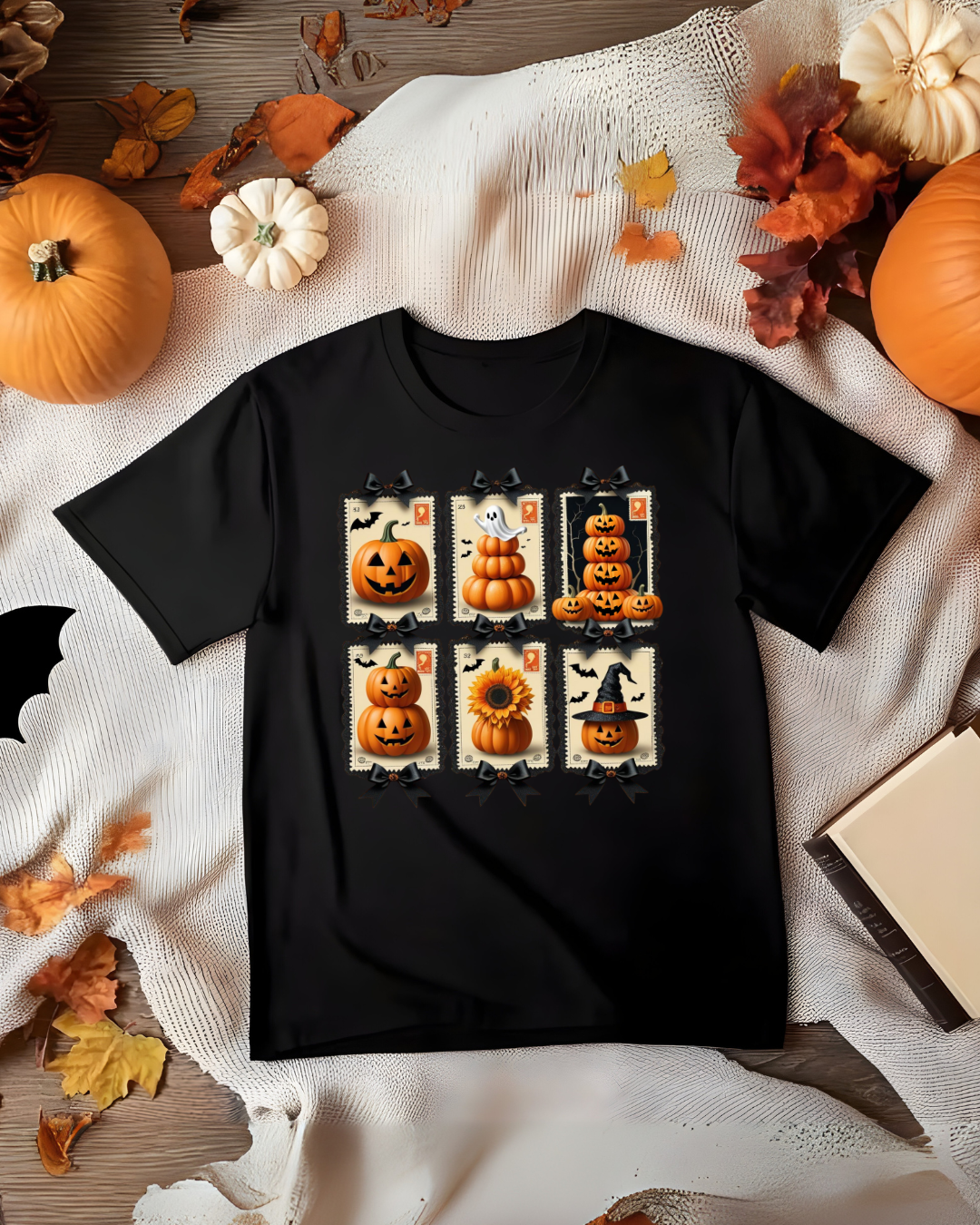 Halloween Pumpkin Postage Stamp Vintage Tee
