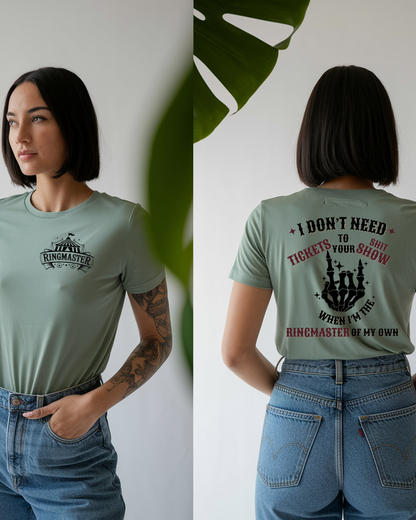 Ringmaster Of My Own Shit Show Graphic Tee (Black Text)