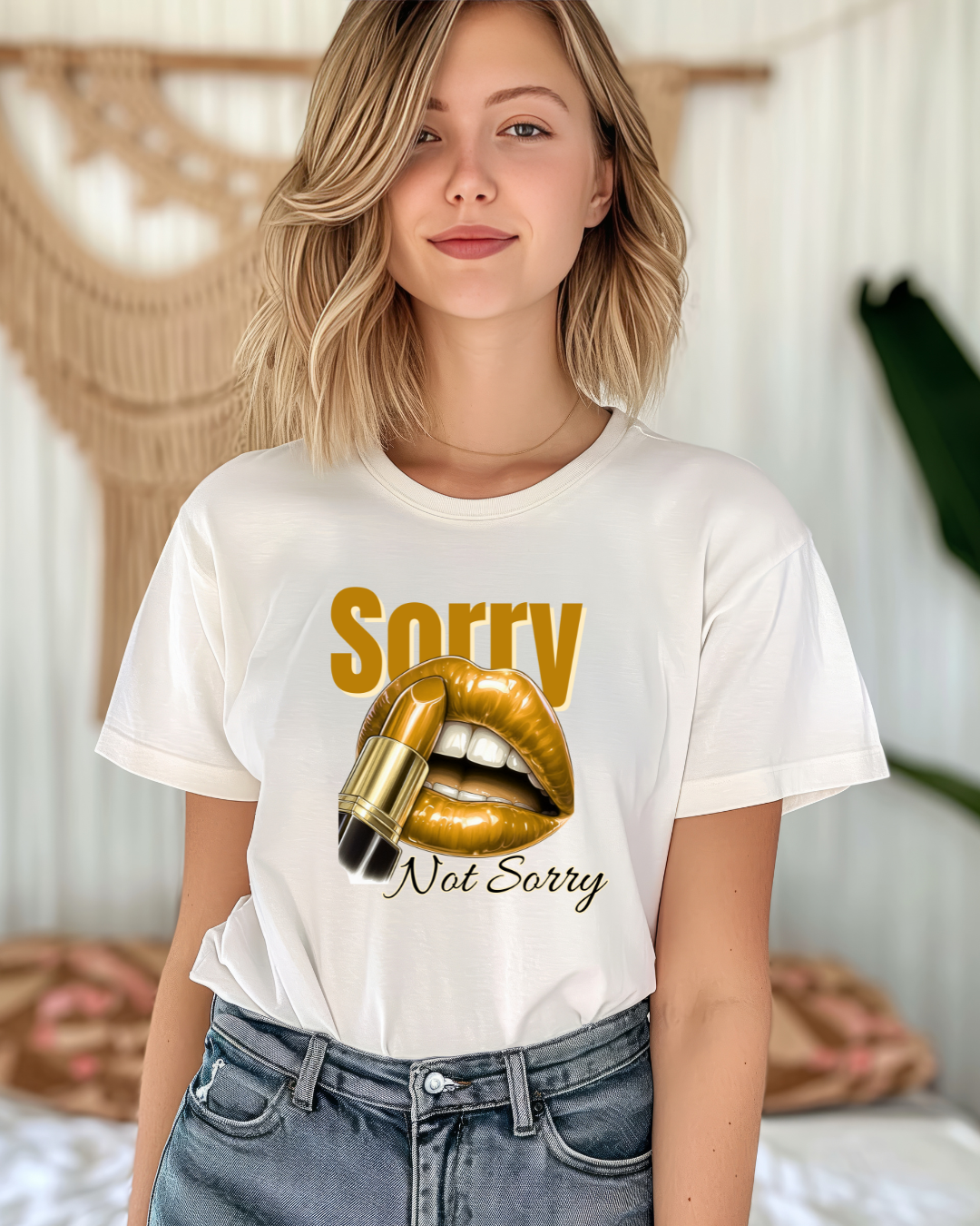 Sorry Not Sorry Fashionable Graphic Tee - Designs By Dice