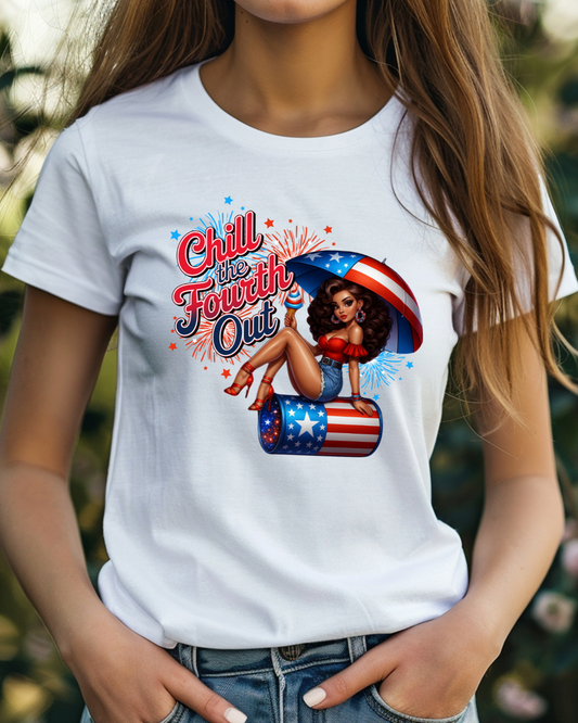 Chill The Fourth Out Patriotic Graphic Tee