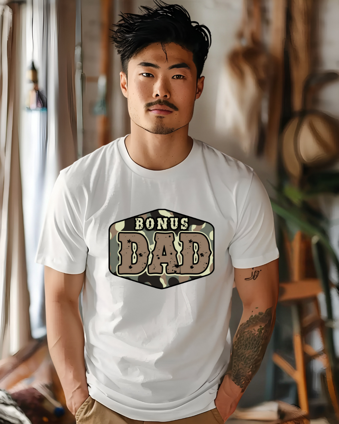 Bonus Dad Camouflage Tee - Designs By Dice