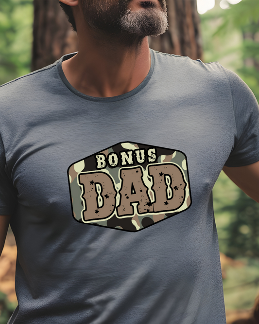 Bonus Dad Camouflage Tee - Designs By Dice
