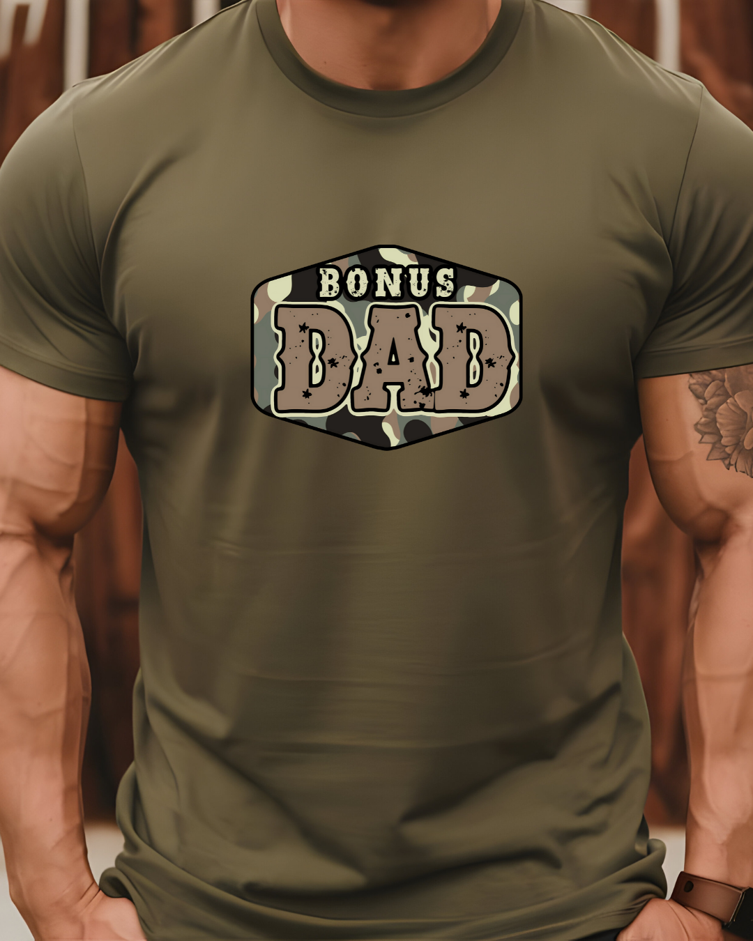 Bonus Dad Camouflage Tee - Designs By Dice