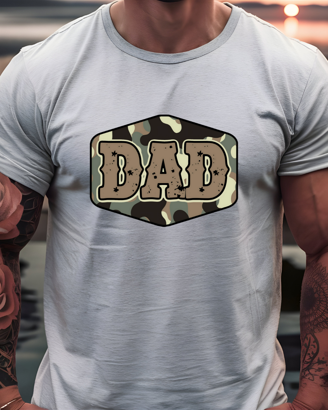 Cool Camo Dad Tee - Unisex Jersey Short Sleeve Shirt - Designs By Dice