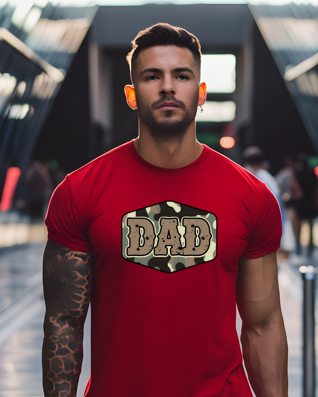 Cool Camo Dad Tee - Unisex Jersey Short Sleeve Shirt - Designs By Dice