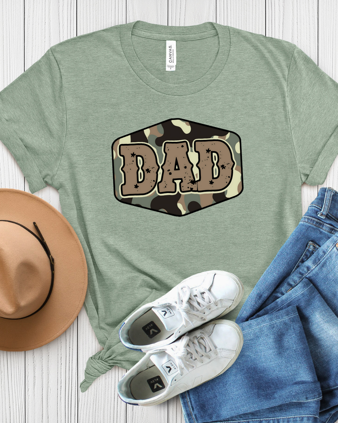 Cool Camo Dad Tee - Unisex Jersey Short Sleeve Shirt - Designs By Dice
