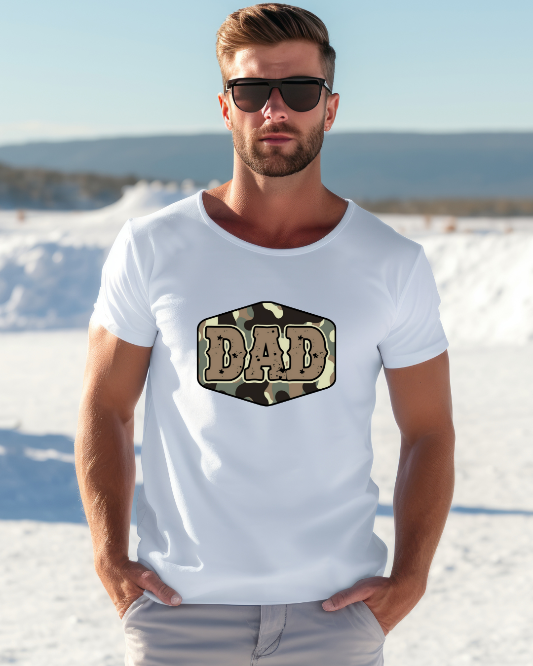 Cool Camo Dad Tee - Unisex Jersey Short Sleeve Shirt - Designs By Dice