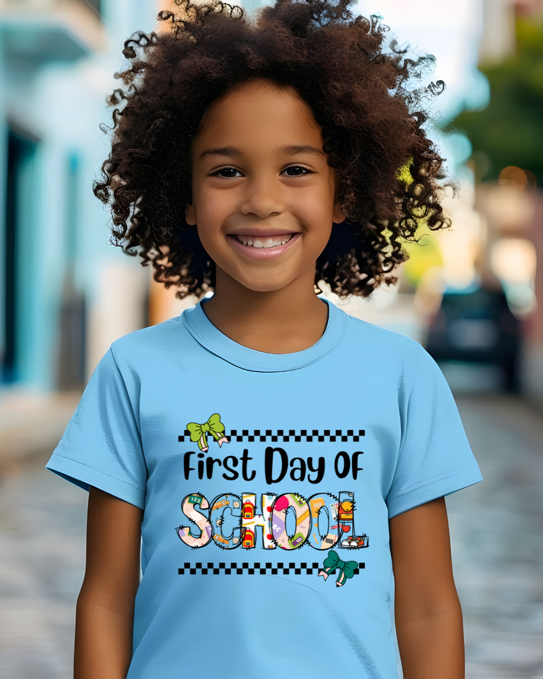 Kids Tee - First Day of School Children's Cotton T-shirt - Designs By Dice