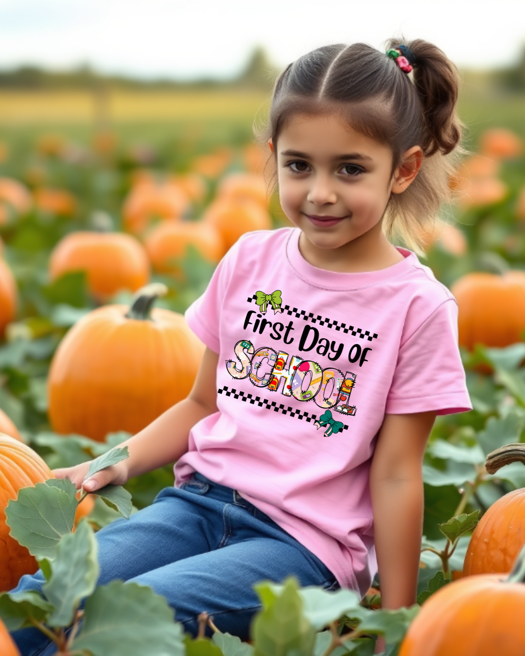 Kids Tee - First Day of School Children's Cotton T-shirt - Designs By Dice