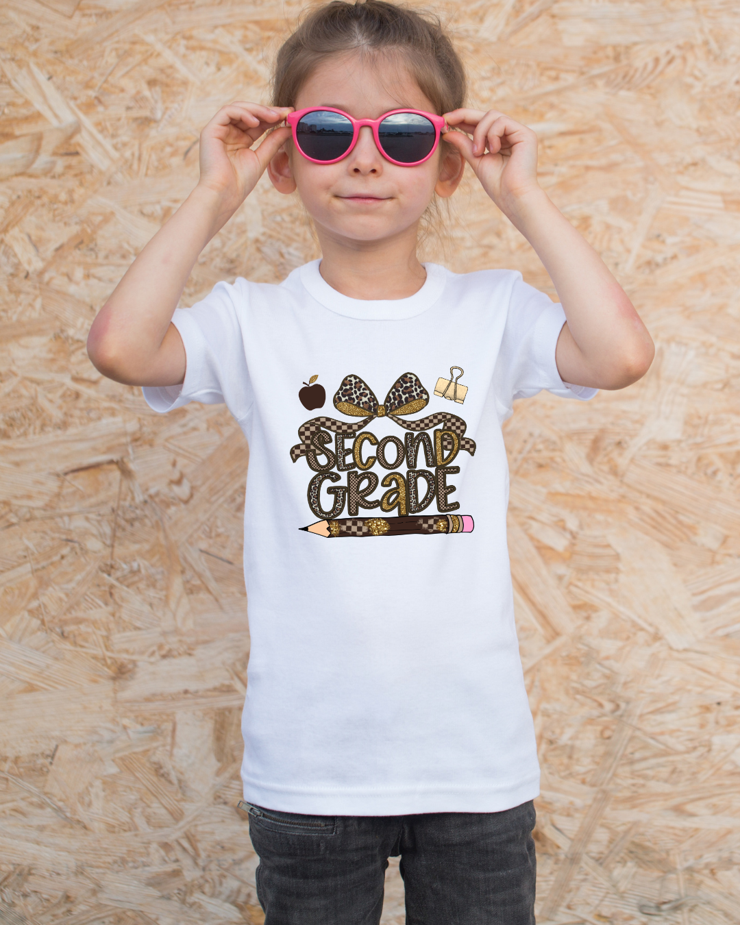 Leopard Print Second Grade Kids Tee - Designs By Dice