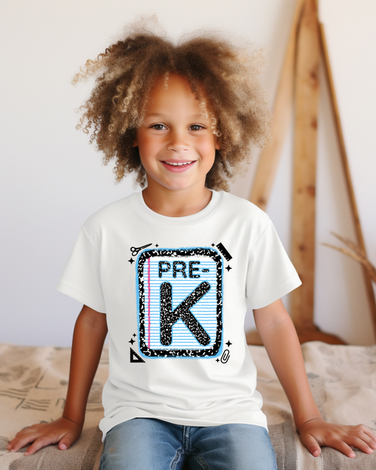 PRE-K Boys Back to School Shirt – Leopard Print Notebook