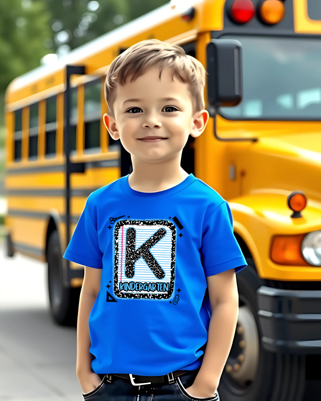 Kindergarten Boys Back to School Shirt – Leopard Print Notebook Graphic Tee
