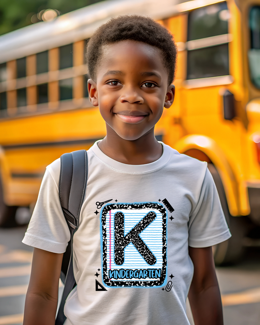 Kindergarten Boys Back to School Shirt – Leopard Print Notebook Graphic Tee - Designs By Dice