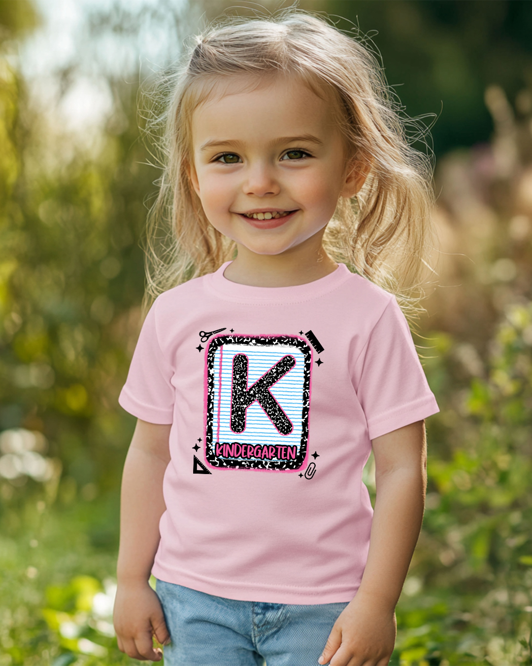 Kindergarten Girls Back to School Shirt – Leopard Print Notebook Graphic Tee - Designs By Dice