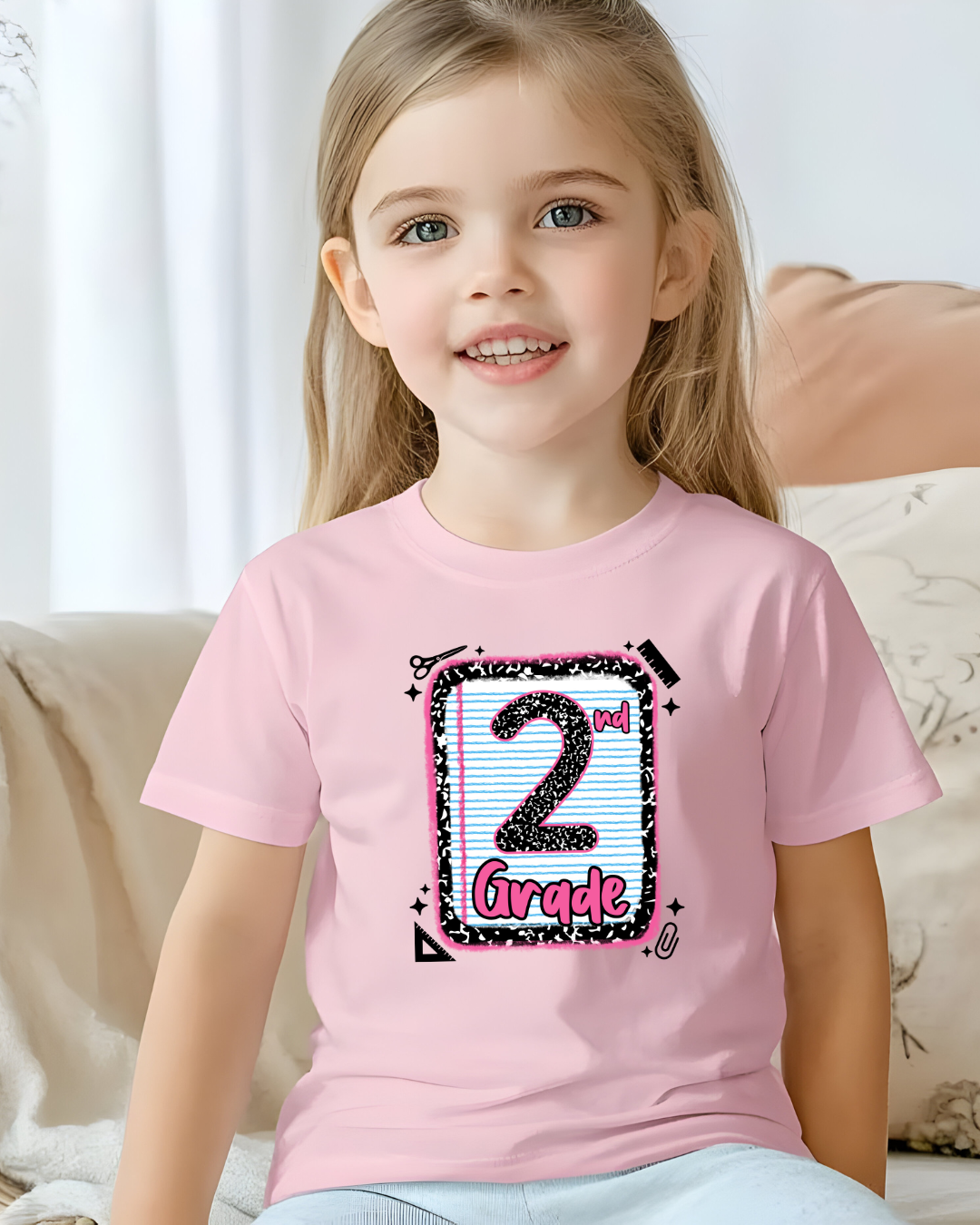 2nd Grade Girls Back to School Shirt – Leopard Print Notebook Graphic Tee - Designs By Dice