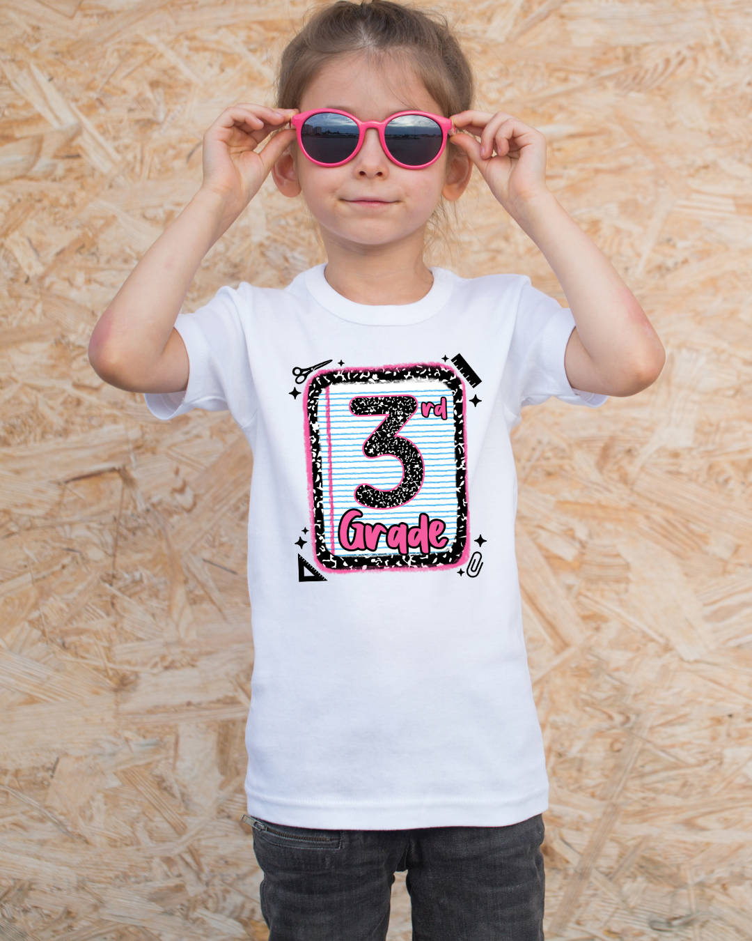 3rd Grade Girls Back to School Shirt – Leopard Print Notebook Graphic Tee - Designs By Dice