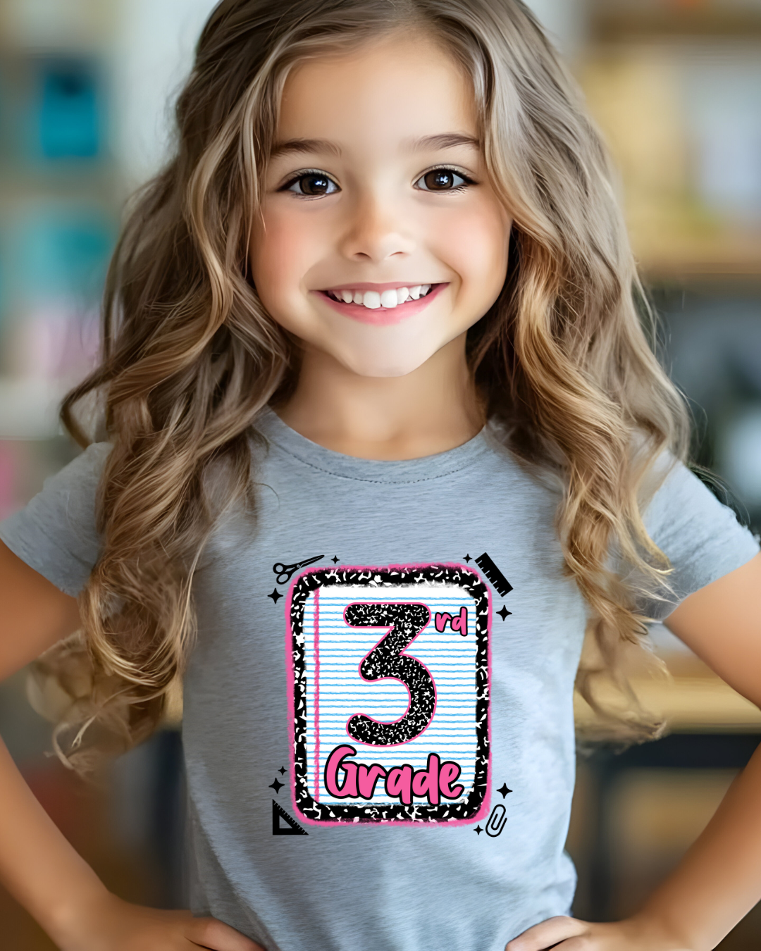 3rd Grade Girls Back to School Shirt – Leopard Print Notebook Graphic Tee - Designs By Dice