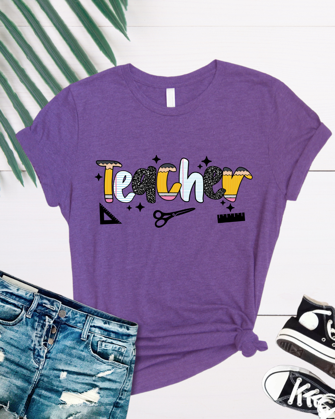 Teacher T-Shirt – Cute Back to School Teacher Shirt | Fun Classroom Graphic Tee for Educators - Designs By Dice