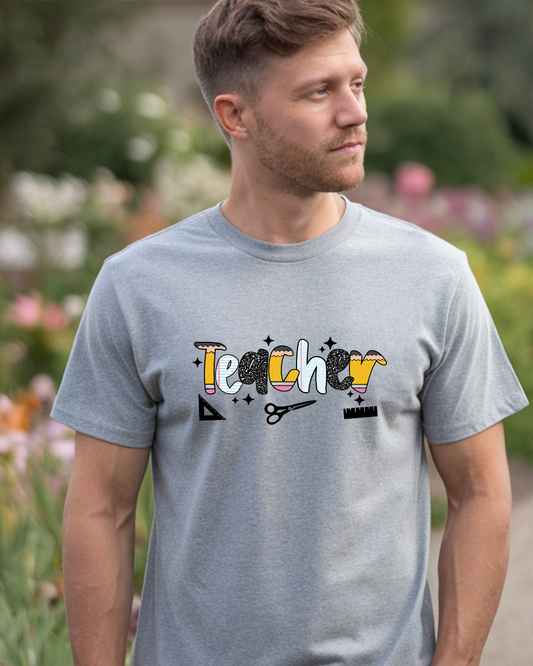 Teacher T-Shirt – Cute Back to School Teacher Shirt | Fun Classroom Graphic Tee for Educators - Designs By Dice