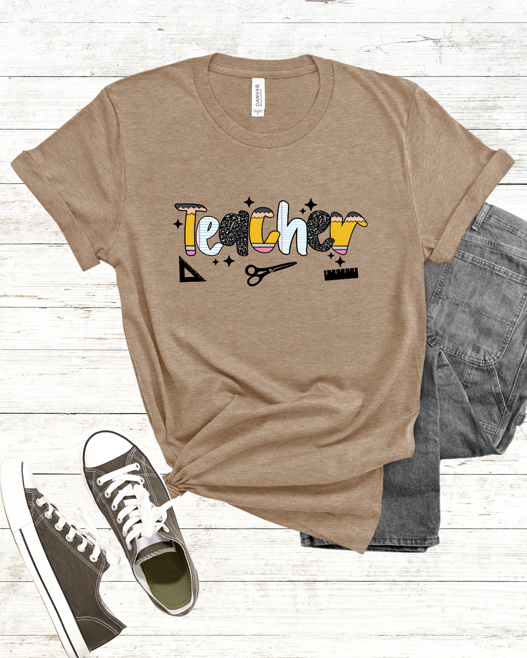 Teacher T-Shirt – Cute Back to School Teacher Shirt | Fun Classroom Graphic Tee for Educators - Designs By Dice
