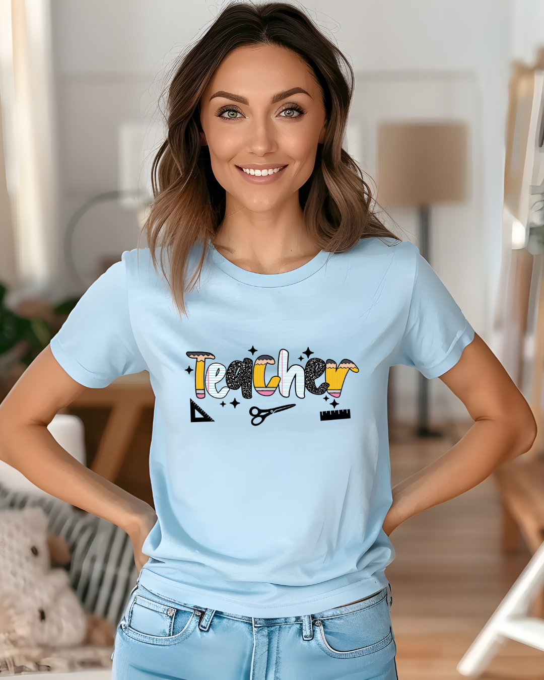 Teacher T-Shirt – Cute Back to School Teacher Shirt | Fun Classroom Graphic Tee for Educators - Designs By Dice