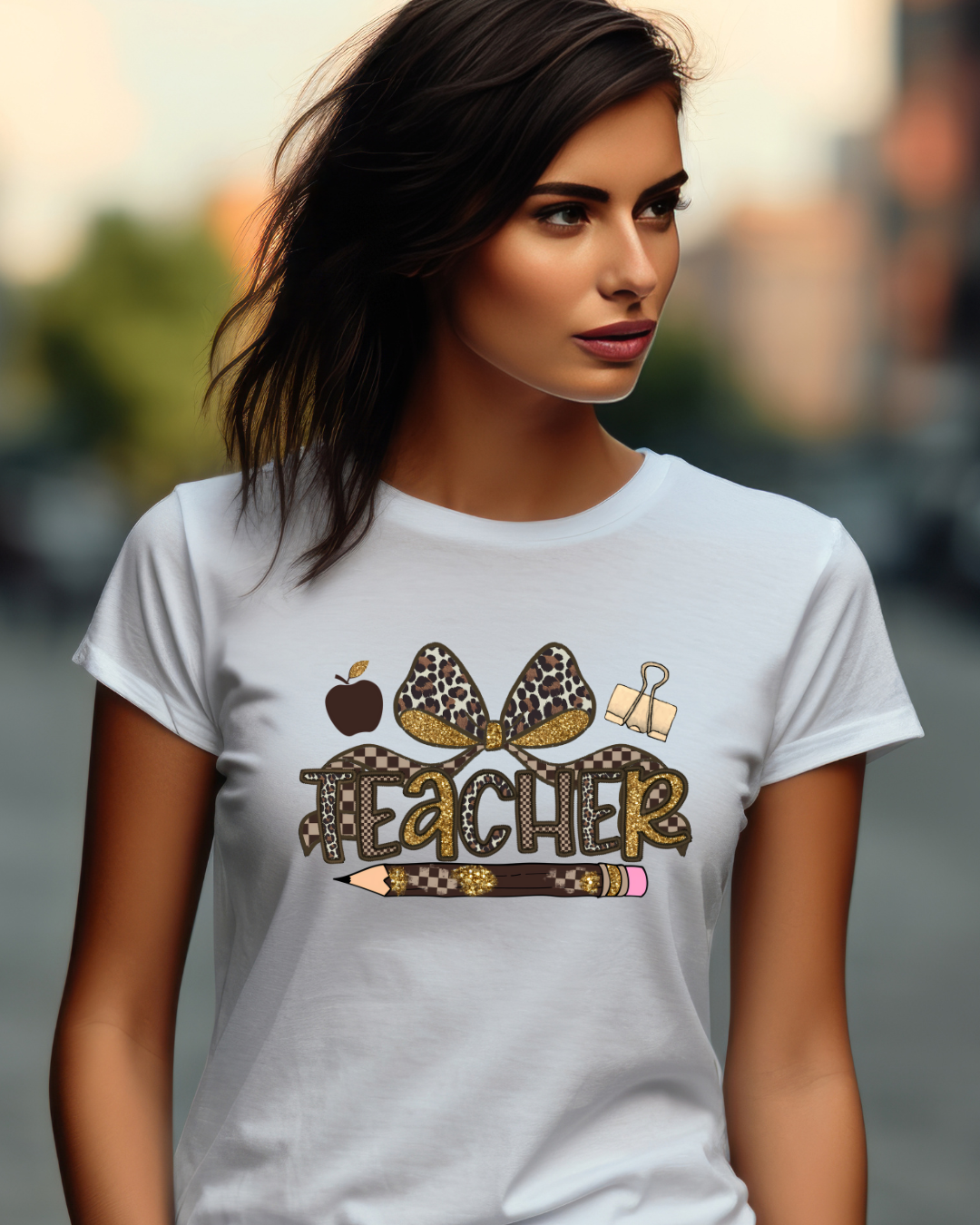 Leopard Print Teacher T-Shirt – Cute Teacher Graphic Tee for Back to School - Designs By Dice