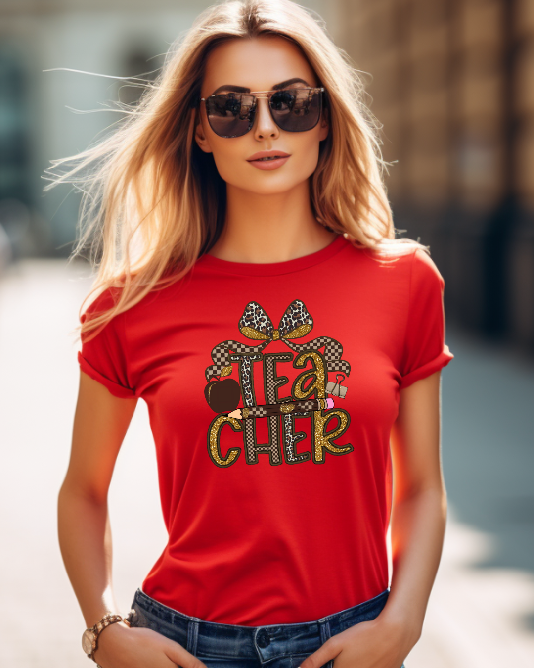 Leopard Print Teacher T-Shirt | Cute Back to School Style - Designs By Dice