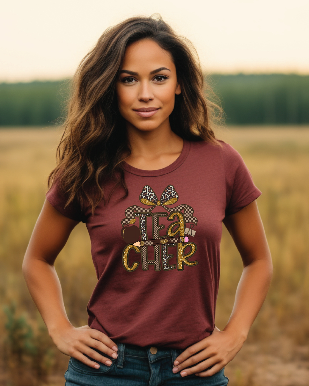 Leopard Print Teacher T-Shirt | Cute Back to School Style - Designs By Dice