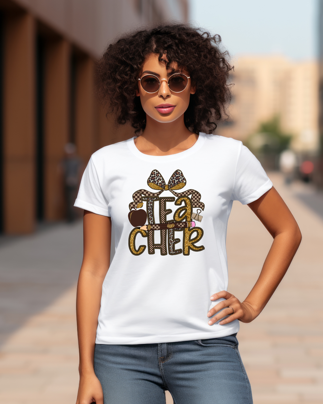 Leopard Print Teacher T-Shirt | Cute Back to School Style - Designs By Dice