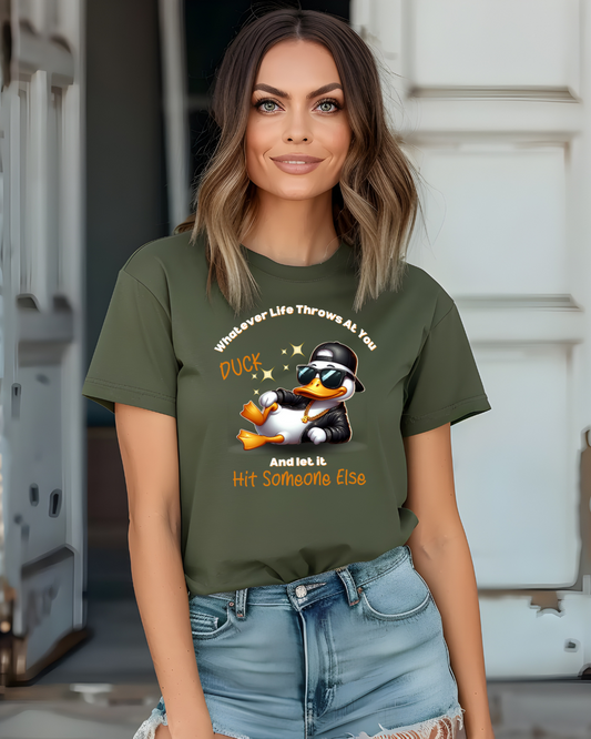 Duck Humor Unisex Tee - Everyday Comfort (white text) - Designs By Dice