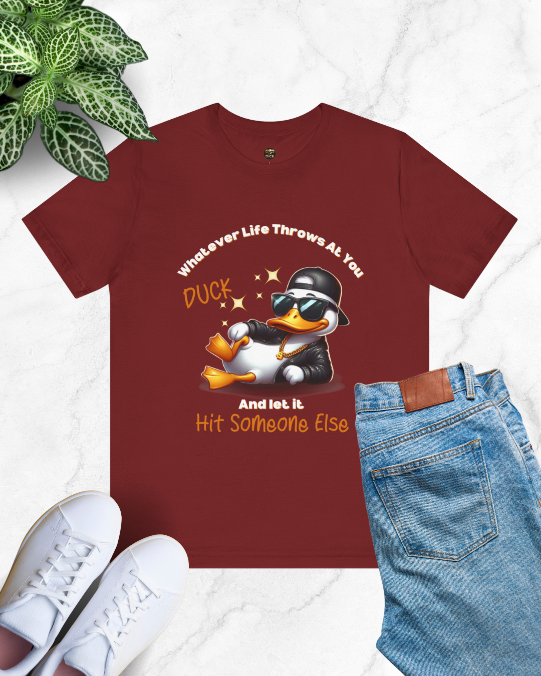 Duck Humor Unisex Tee - Everyday Comfort (white text) - Designs By Dice