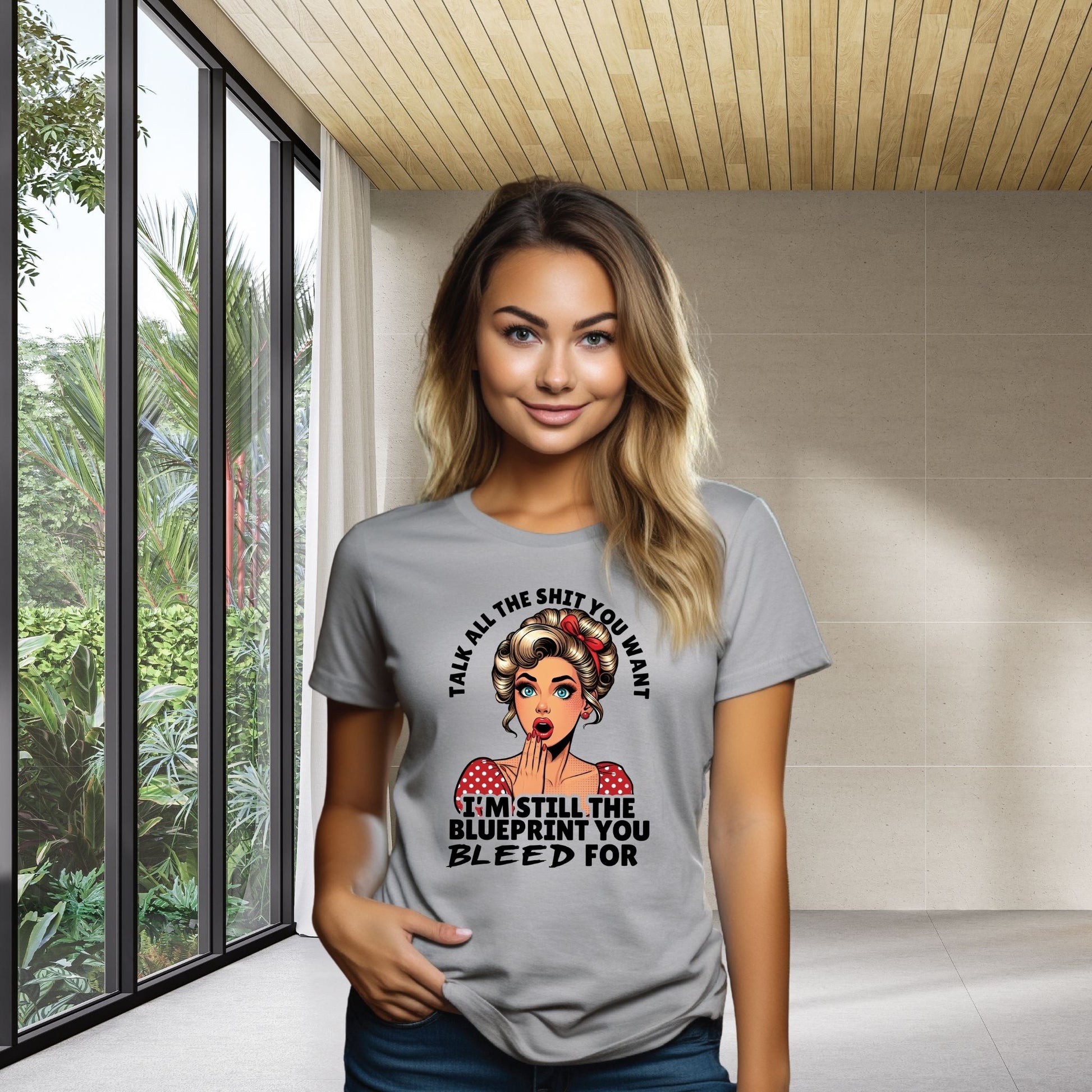 I’m Still the Blueprint T-Shirt – Retro Pop Art Pin-Up Graphic Tee - Designs By Dice