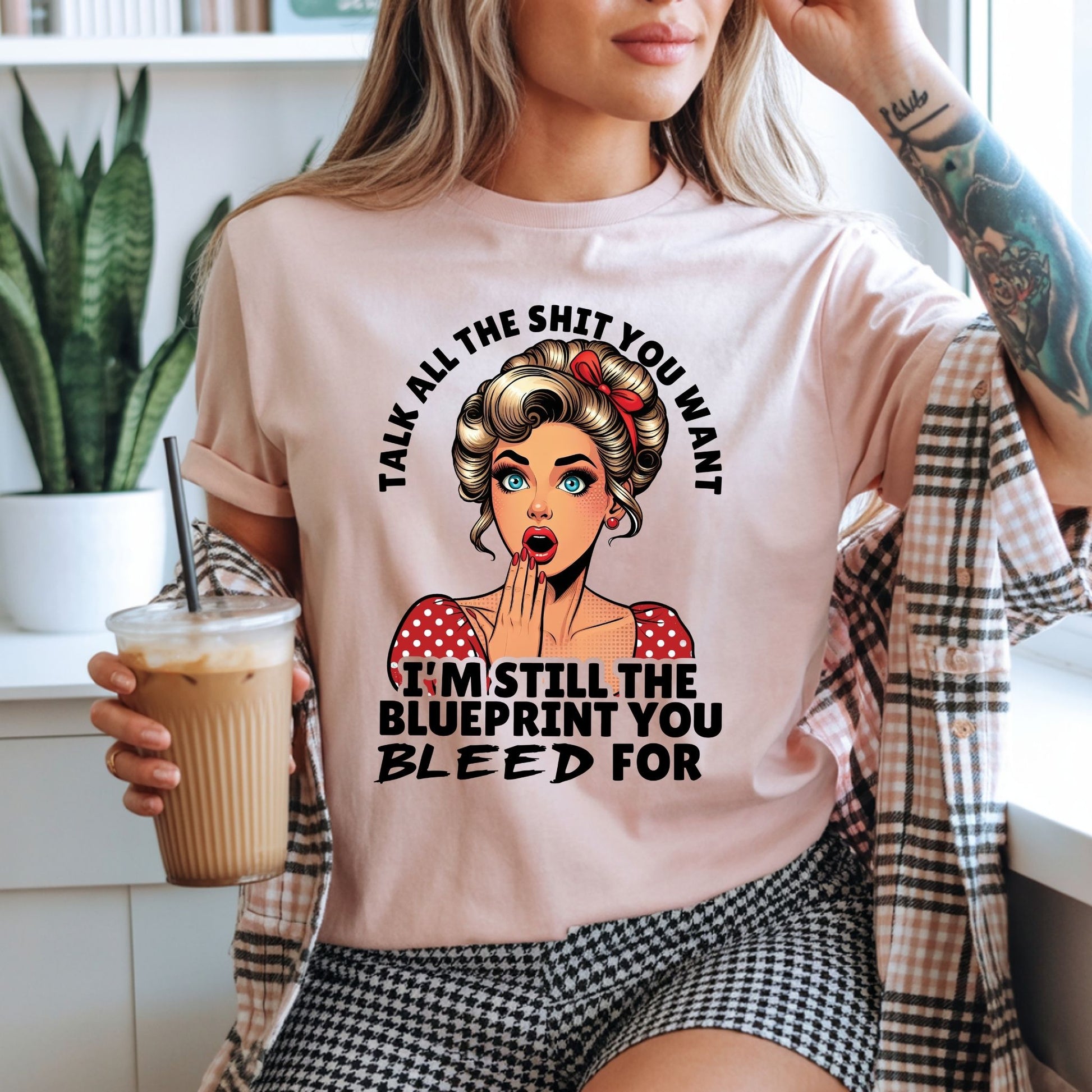 I’m Still the Blueprint T-Shirt – Retro Pop Art Pin-Up Graphic Tee - Designs By Dice