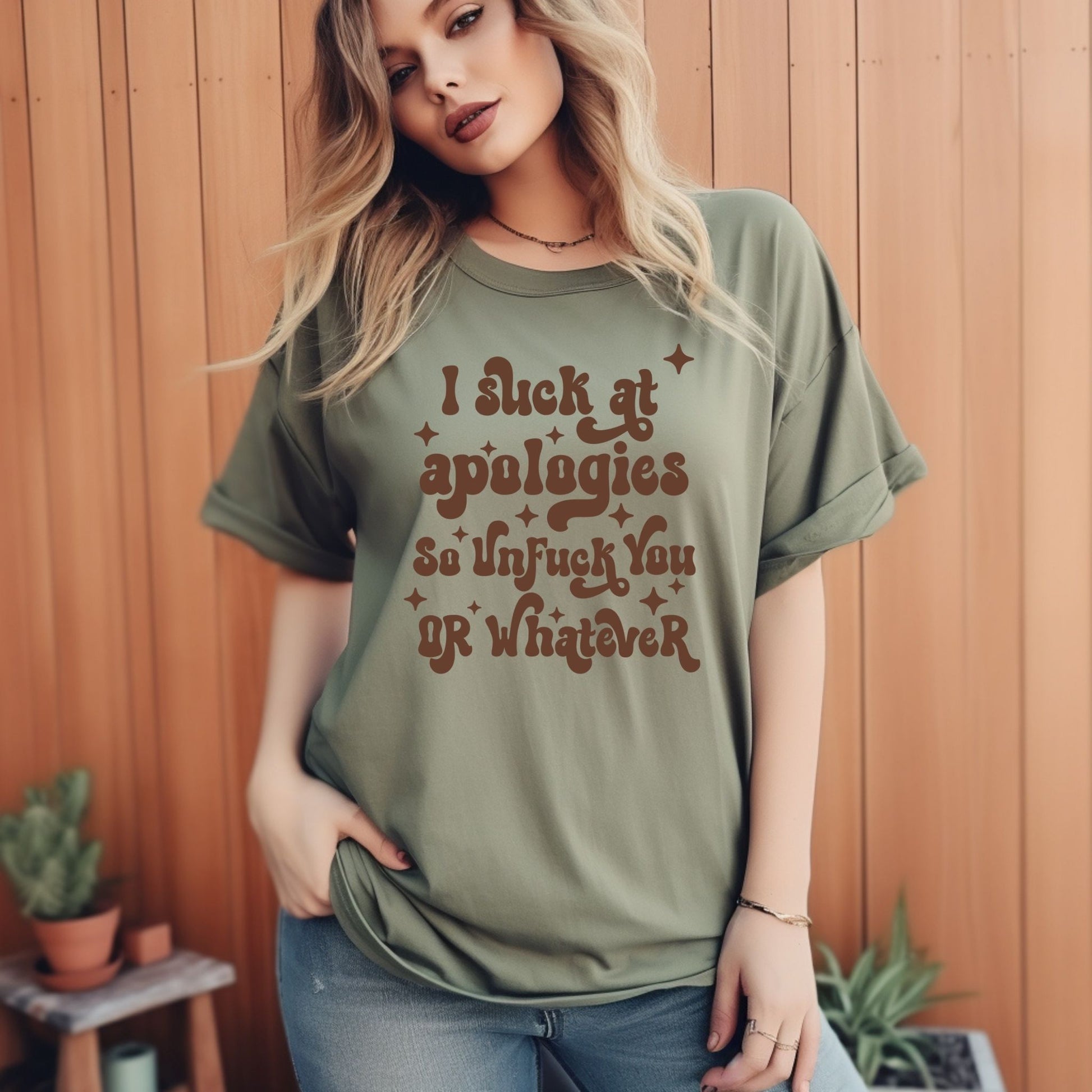 I Suck at Apologies T-Shirt – Funny Sarcastic Retro Graphic Tee - Designs By Dice