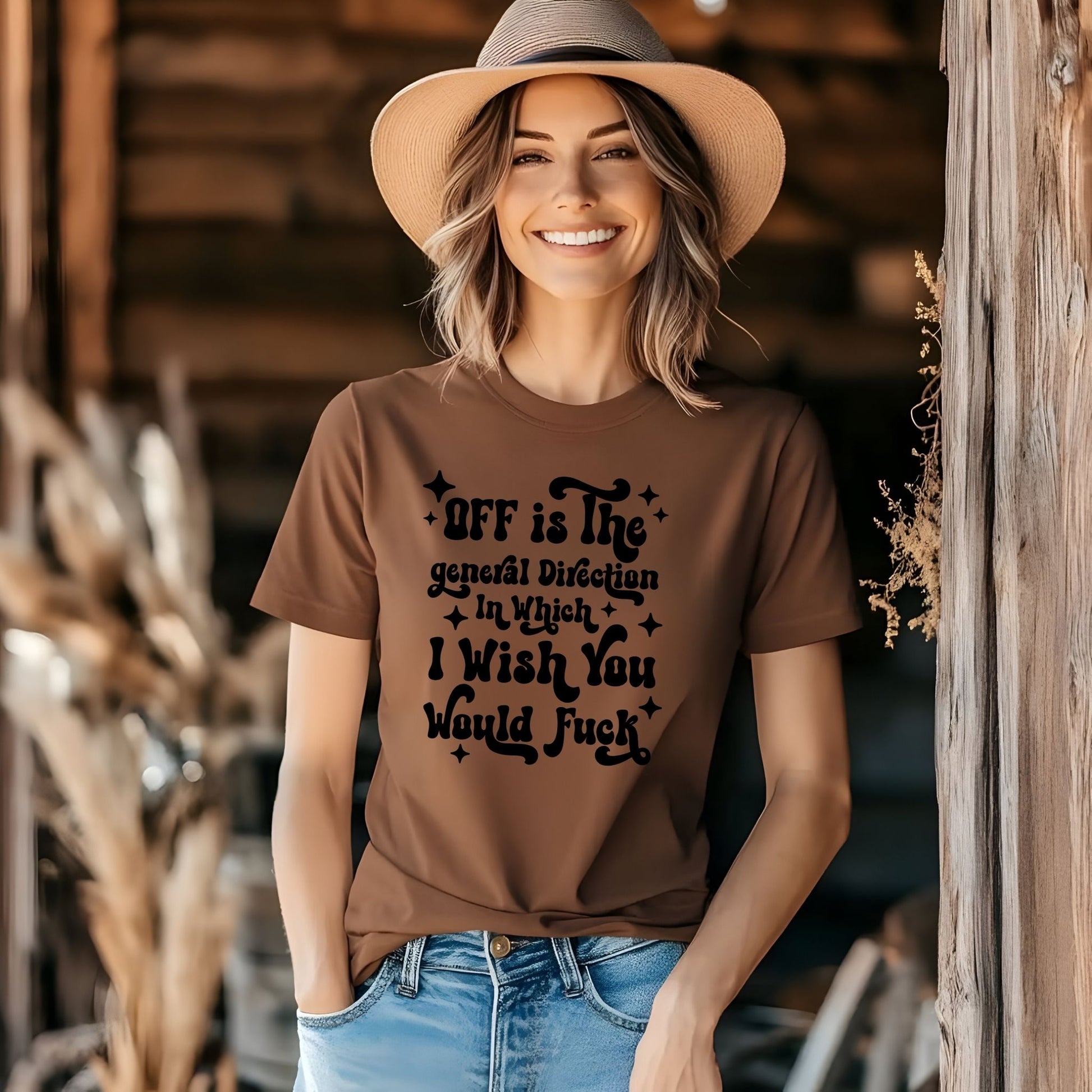 Sarcastic Funny Quote T-Shirt – Off Is the Direction I Wish You Would F* Graphic Tee - Designs By Dice