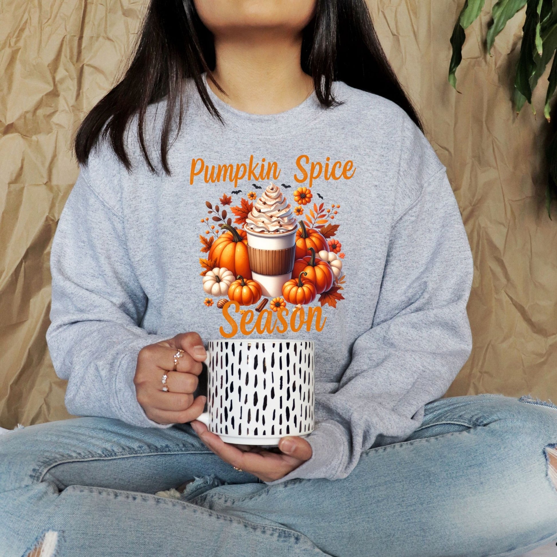 Pumpkin Spice Season Sweatshirt – Cozy Fall Gildan Crewneck for Autumn Lovers - Designs By Dice