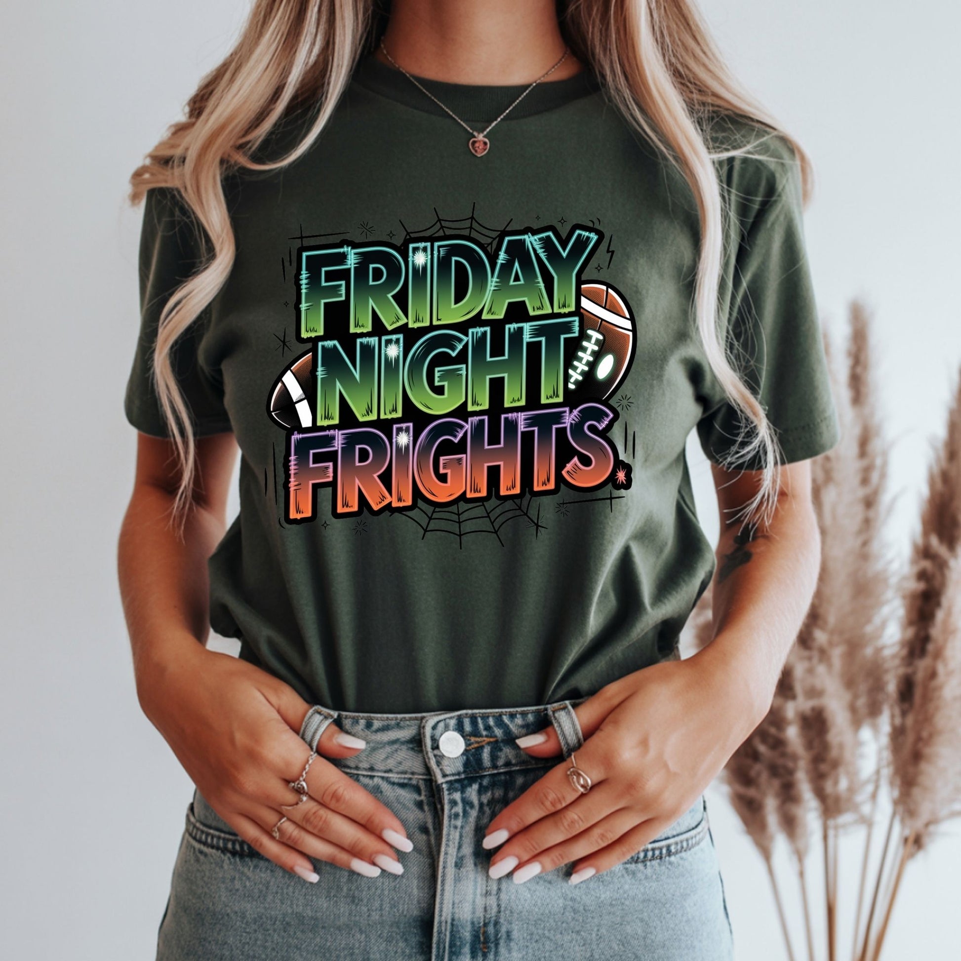 Friday Night Frights T-Shirt – Halloween Football Game Day Graphic Tee - Designs By Dice