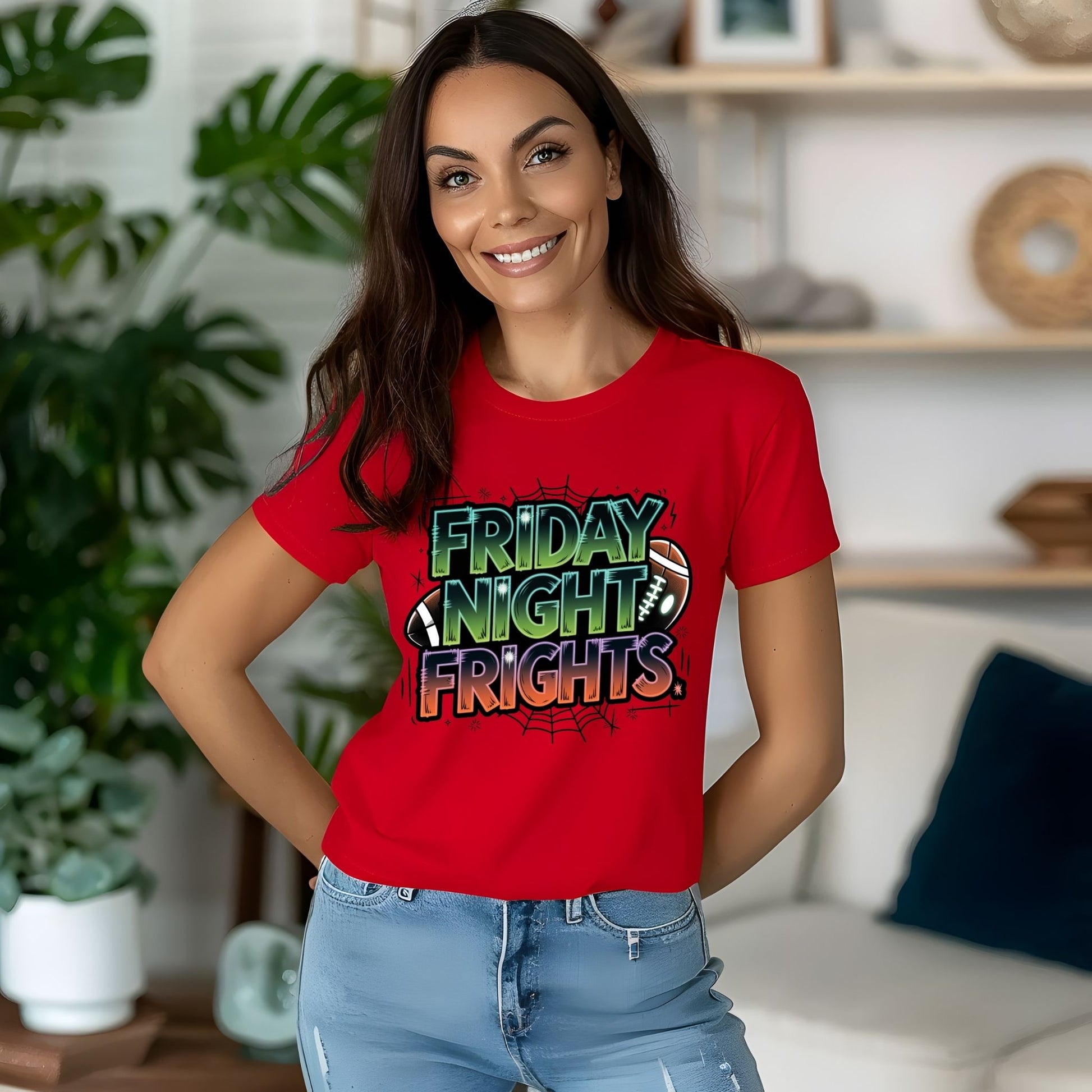 Friday Night Frights T-Shirt – Halloween Football Game Day Graphic Tee - Designs By Dice