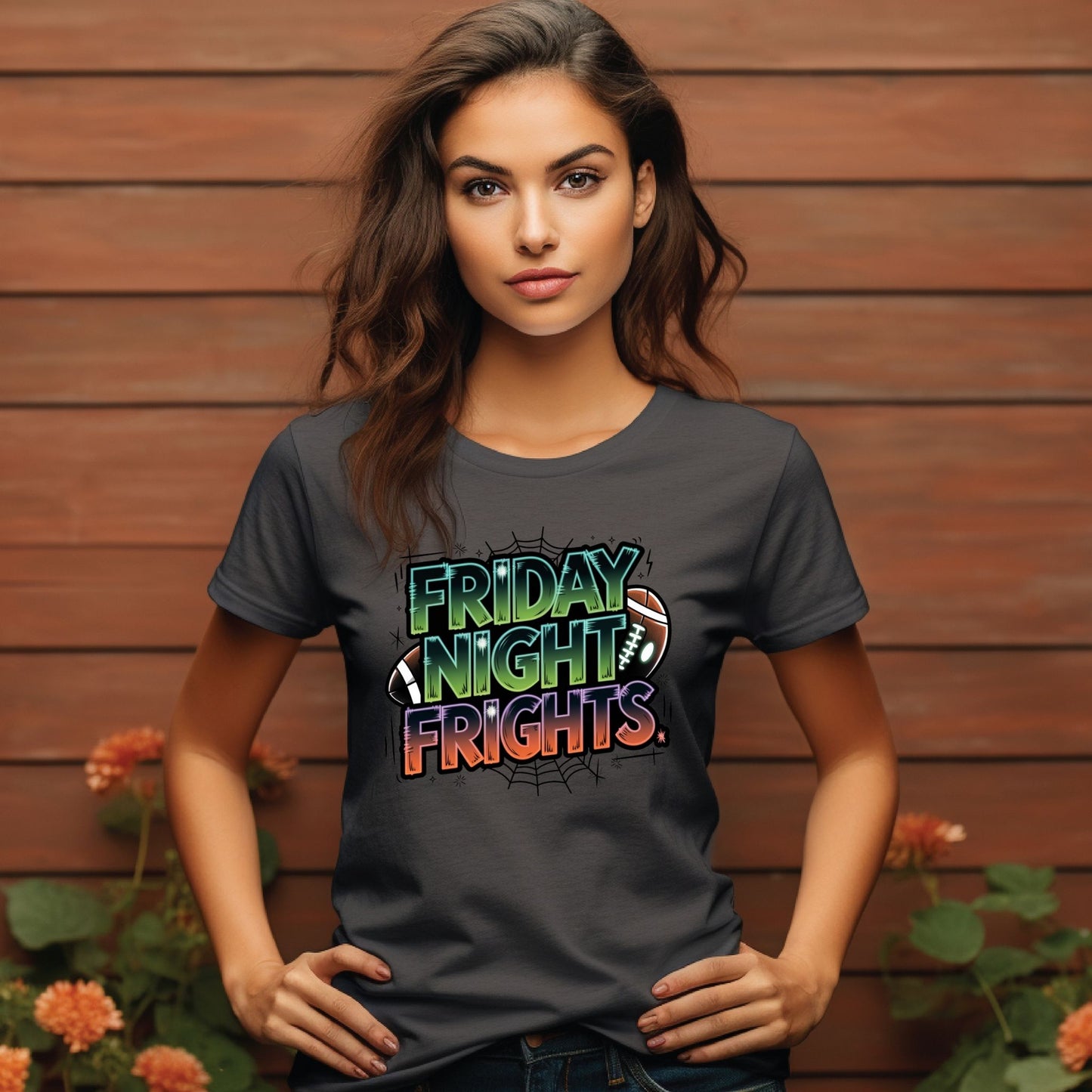 Friday Night Frights T-Shirt – Halloween Football Game Day Graphic Tee